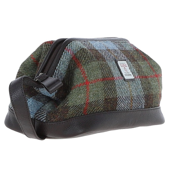 Leather & Harris Tweed Washbag (MacLeod Tartan)
