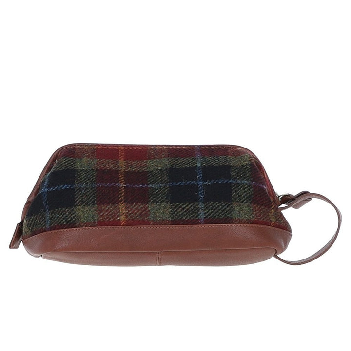 Leather & Harris Tweed Washbag (Tan/Rust)