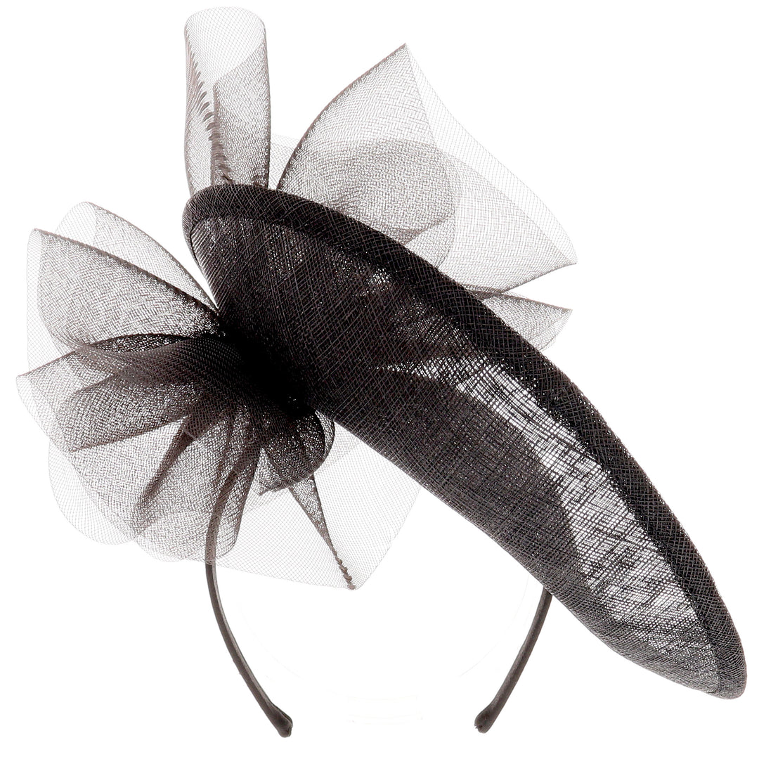 Black 29cm Disc Headband Fascinator (BL5200)