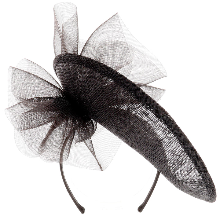 Black 29cm Disc Headband Fascinator (BL5200)