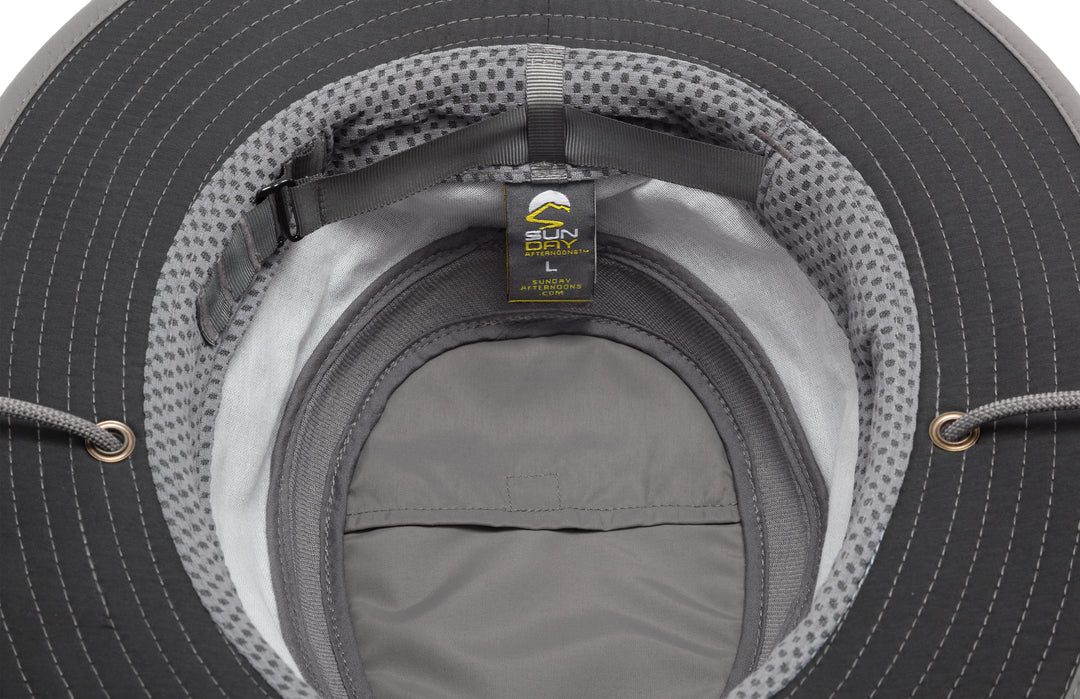 Charcoal Charter Escape Bush Hat With Chin Strap From Sunday Afternoons
