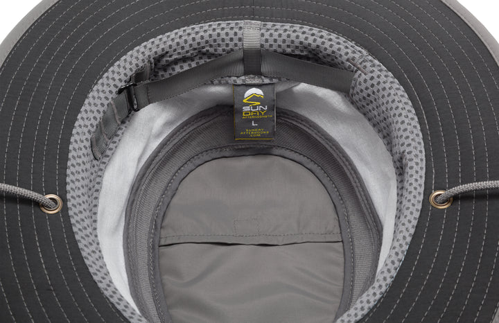 Charcoal Charter Escape Bush Hat With Chin Strap From Sunday Afternoons