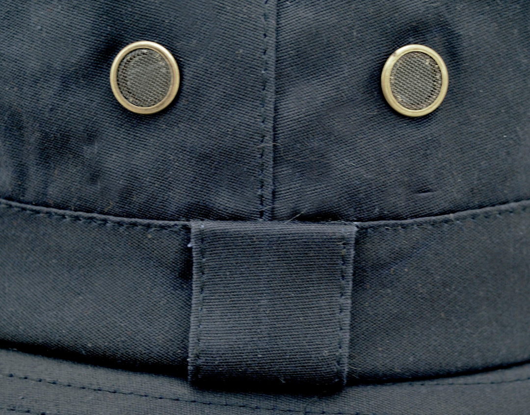Wax Cotton Fisherman Bucket Hat In Navy