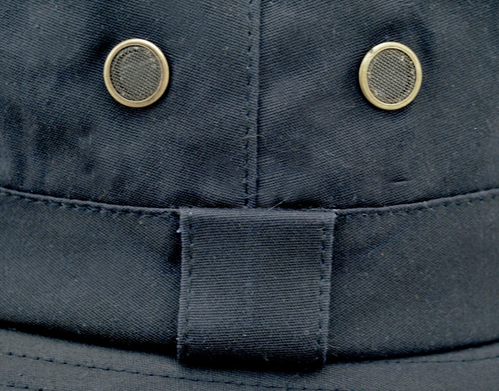 Wax Cotton Fisherman Bucket Hat In Navy