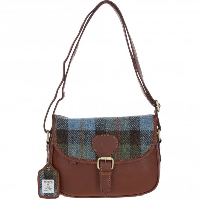 Leather & Harris Tweed Saddle Handbag (MacLeod Tartan)
