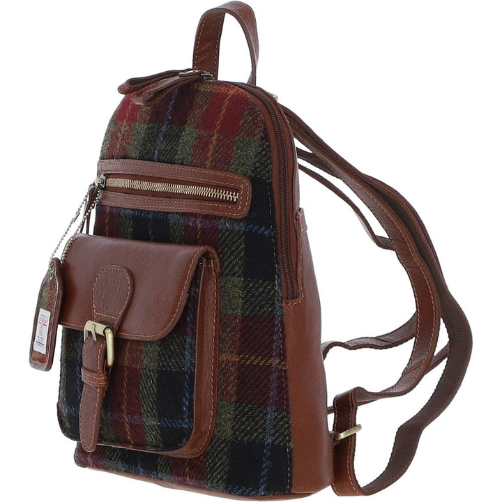 Leather & Harris Tweed Backpack (Tan/Rust)