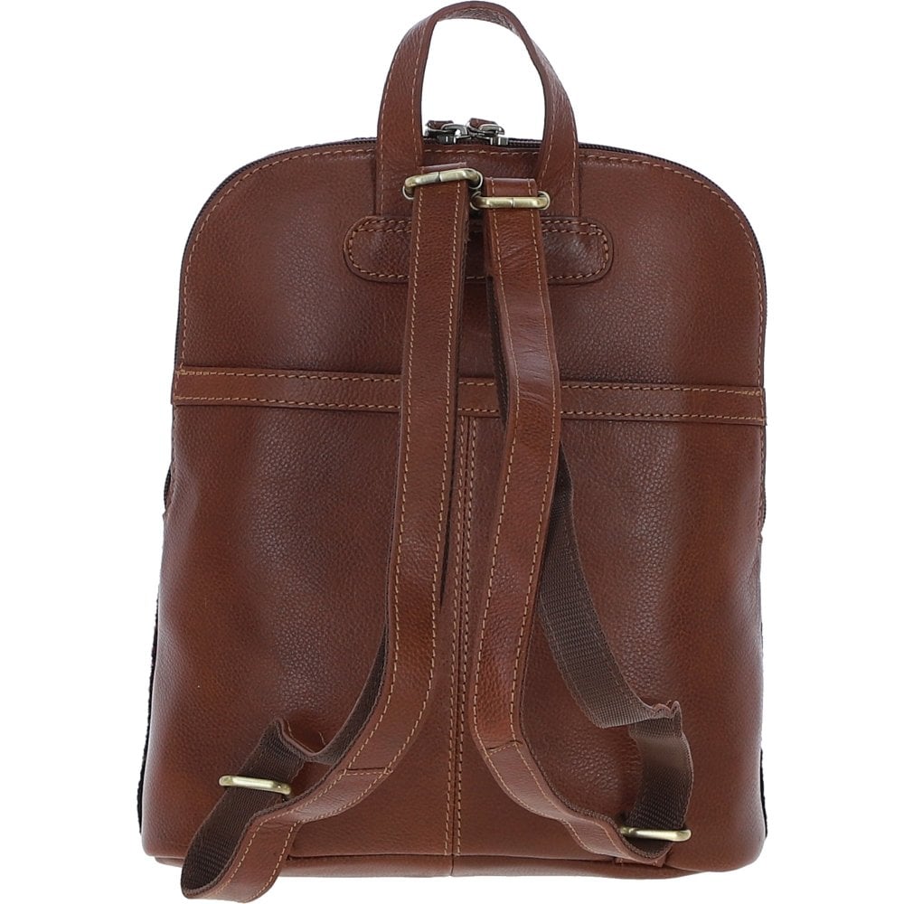Leather & Harris Tweed Backpack (Tan/Rust)