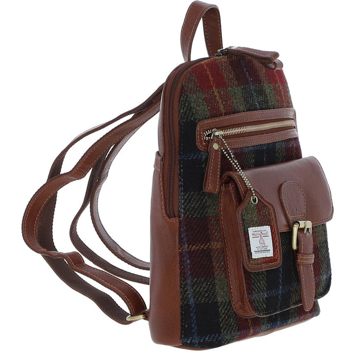 Leather & Harris Tweed Backpack (Tan/Rust)