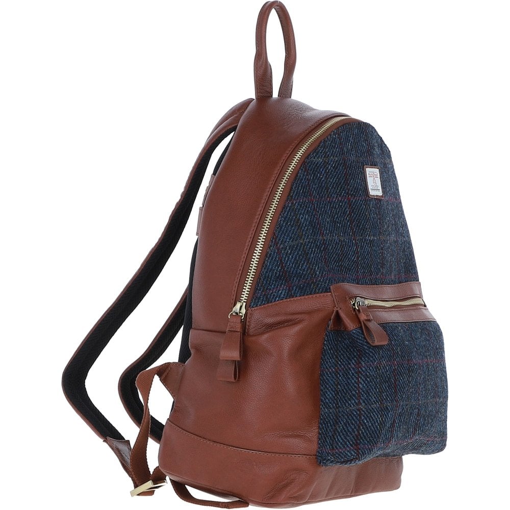 Leather & Harris Tweed Large Rucksack