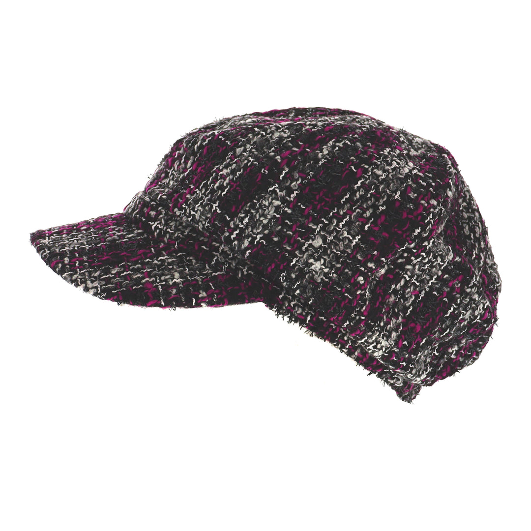 Ladies 'Kesia' Bakerboy Cap in Pink/Black/White