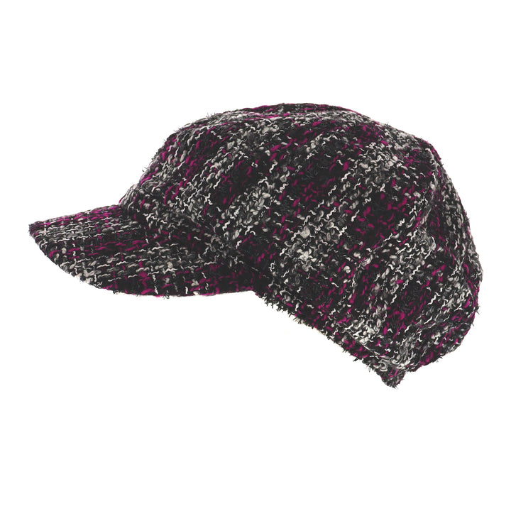 Ladies 'Kesia' Bakerboy Cap in Pink/Black/White