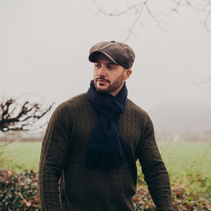 Failsworth Waxed Cotton Alfie Bakerboy Cap In Black