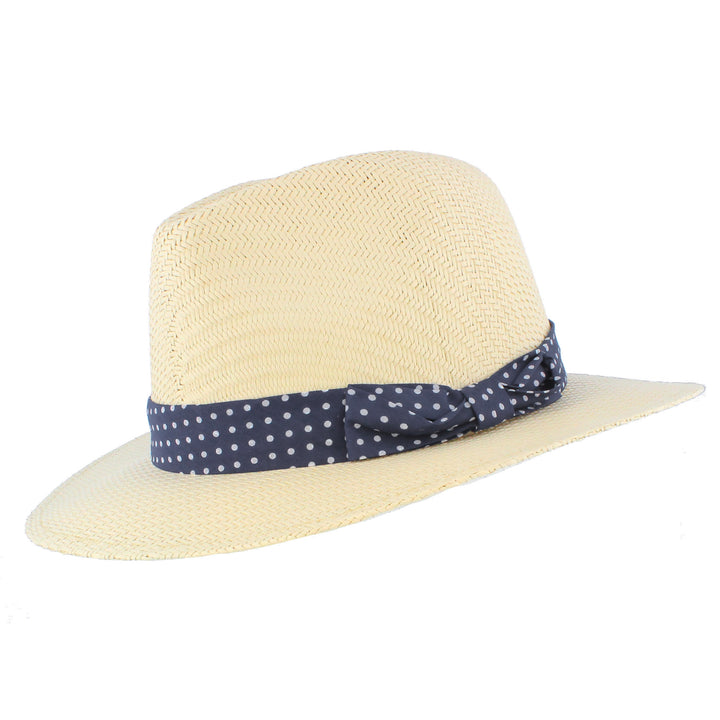 Ladies Summer Straw Sun Hat With Ribbon Band
