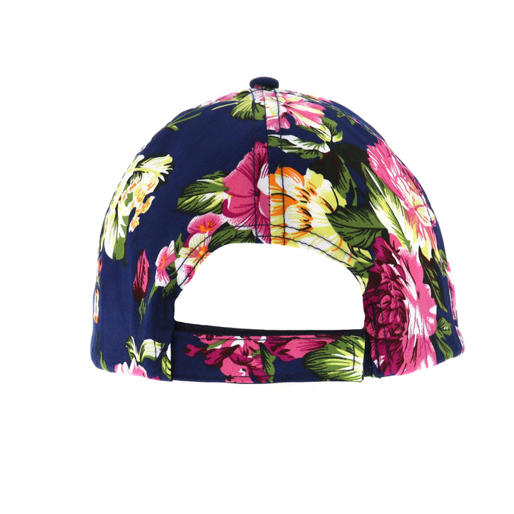 Ladies Navy Floral Adjustable Baseball Cap