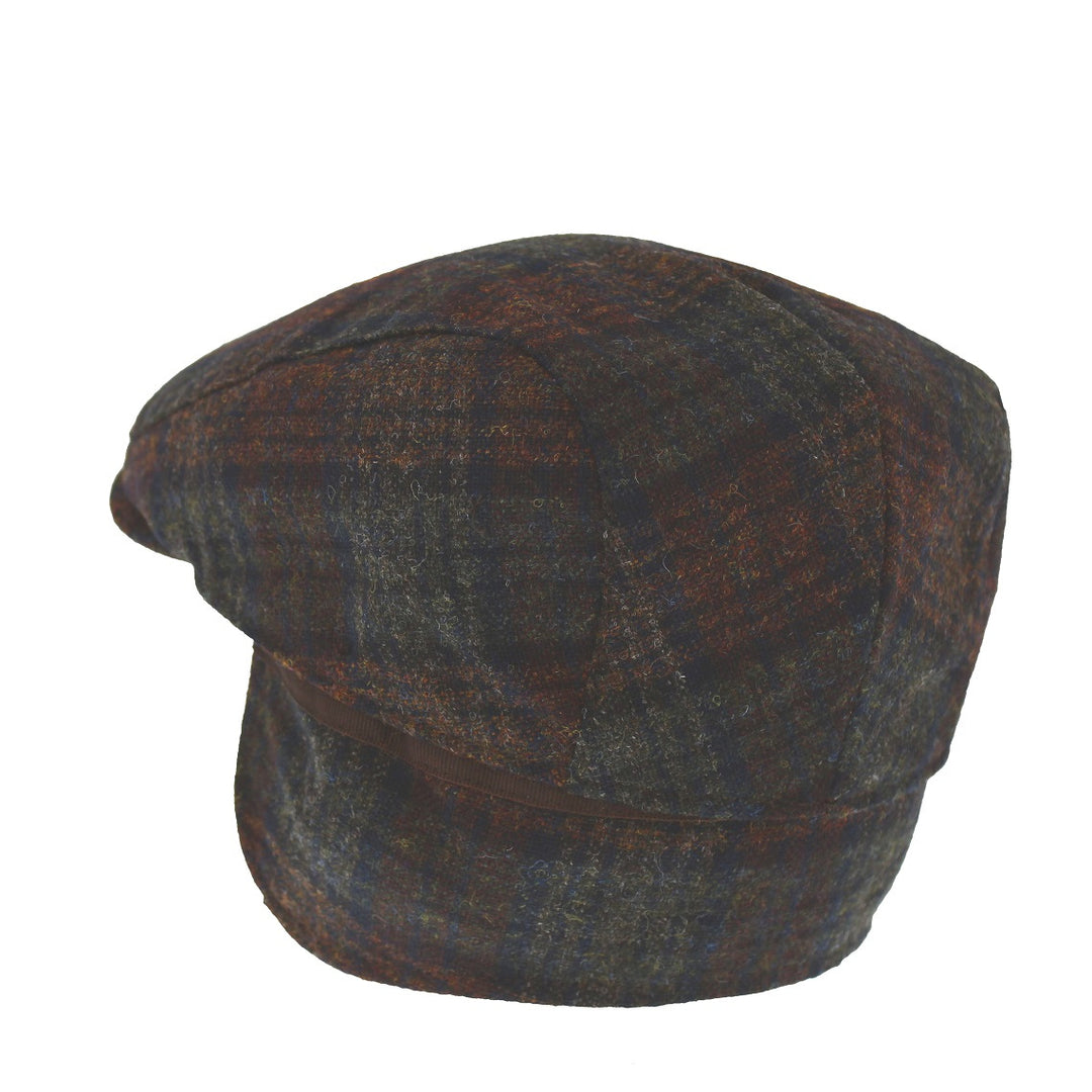 Failsworth Westerdale Earflap Checked Wool Cap Brown