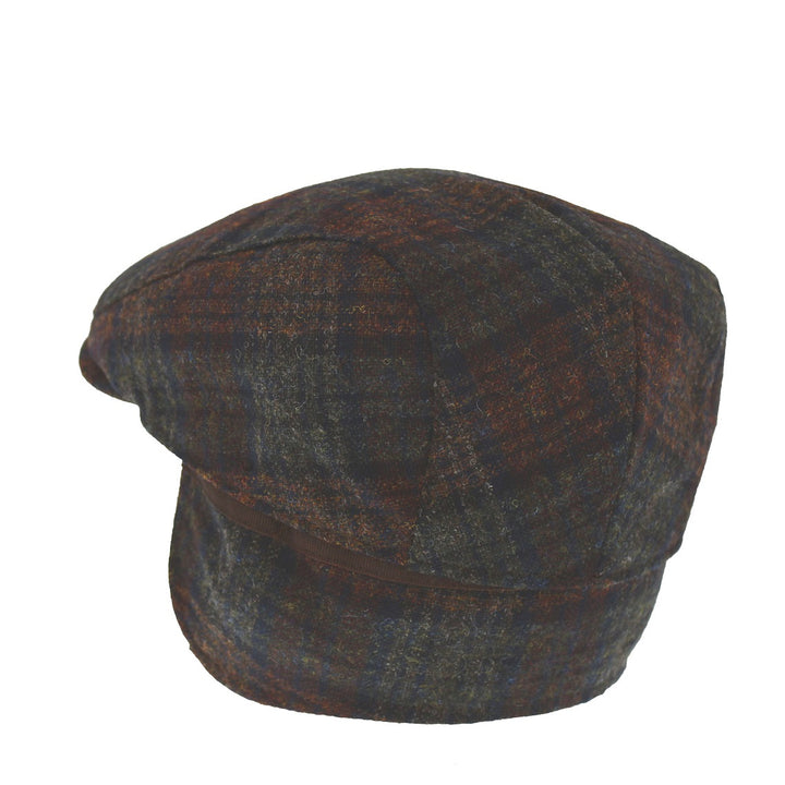 Failsworth Westerdale Earflap Checked Wool Cap Brown