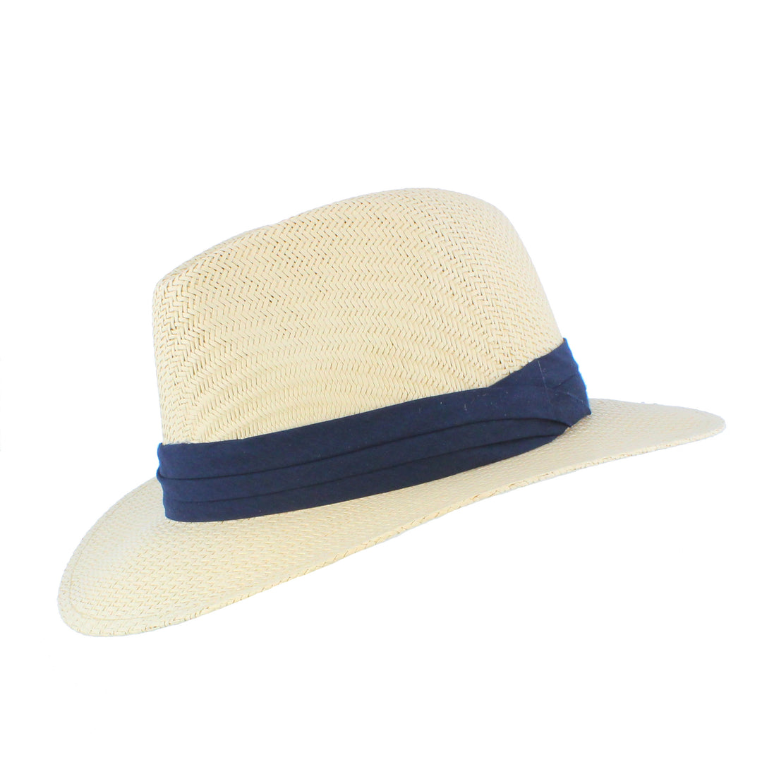 Ladies Summer Straw Sun Hat With Ribbon Band