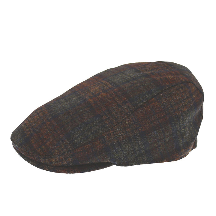 Failsworth Westerdale Earflap Checked Wool Cap Brown
