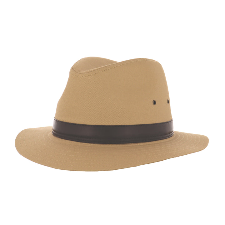 Camel Cotton Fedora With Brown Band
