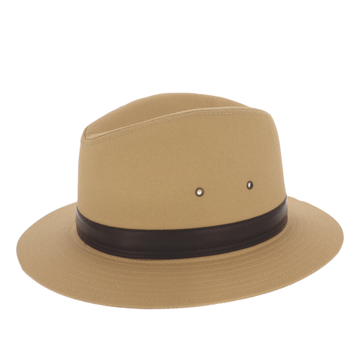 Camel Cotton Fedora With Brown Band