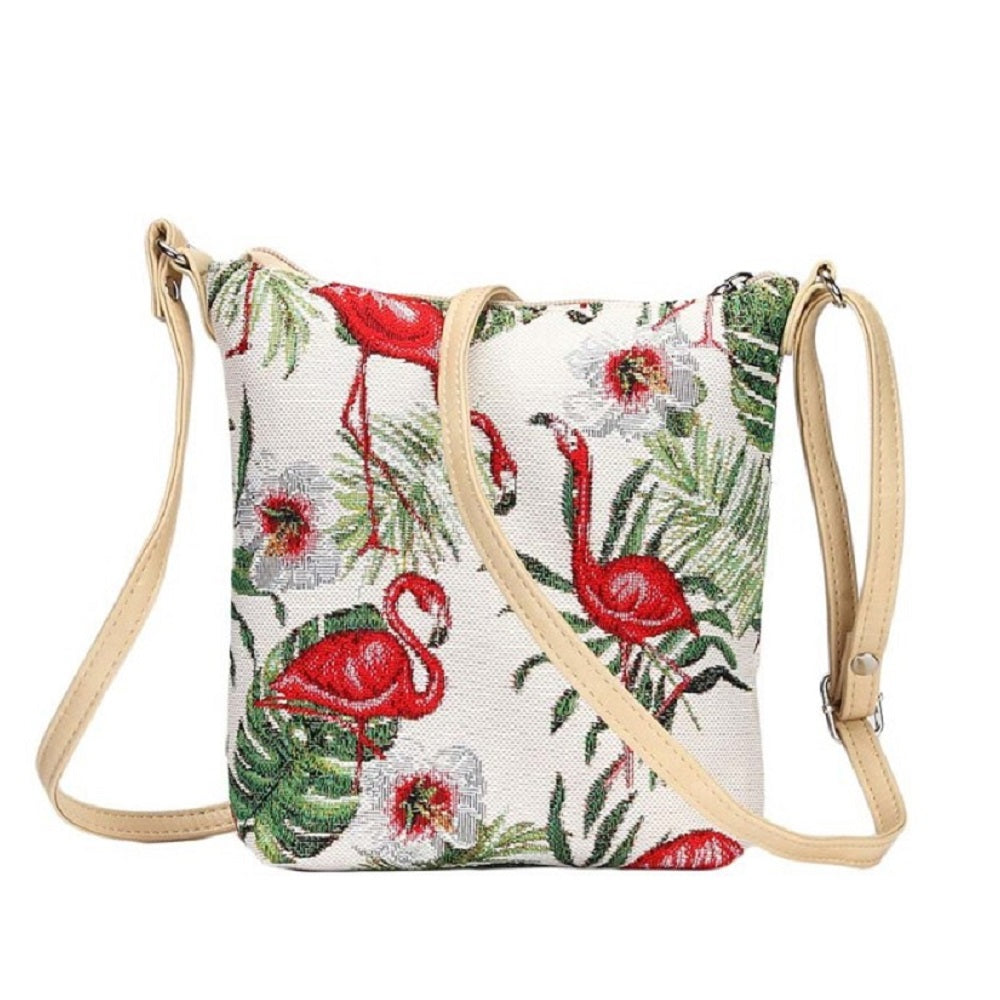 Flamingo Signare Tapestry Style Crossbody Handbag Sling