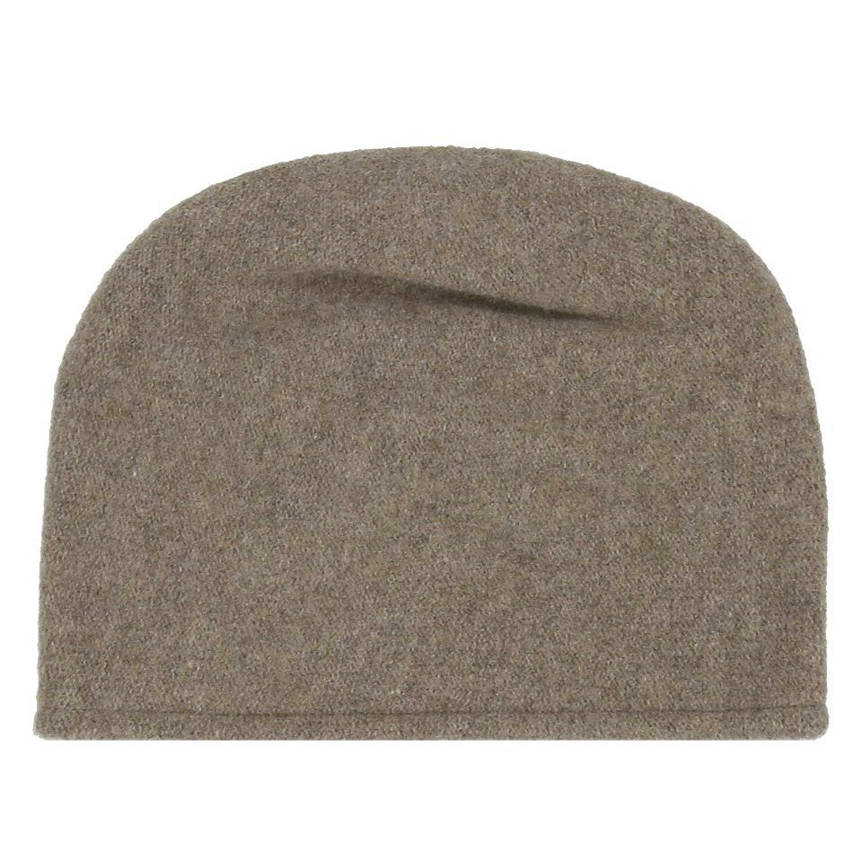 Loevenich Women's Wool Beanie With Gathered Back in Taupe