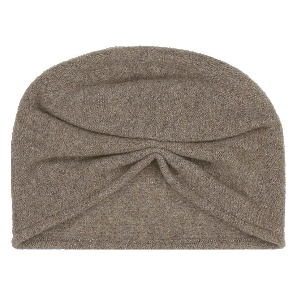 Loevenich Women's Wool Beanie With Gathered Back in Taupe