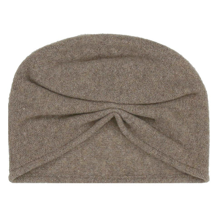 Loevenich Women's Wool Beanie With Gathered Back in Taupe