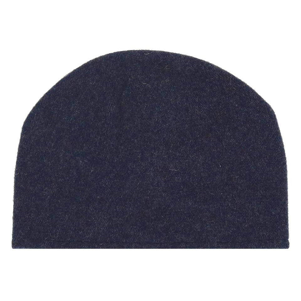 Loevenich Women's Wool Beanie With Gathered Back in Dark Denim