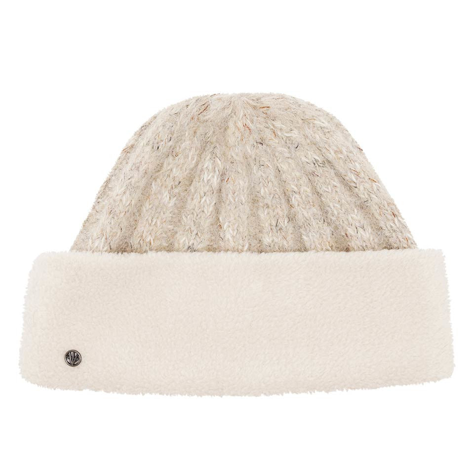Chunky Cable Knit Beanie With Deep Teddy Fleece Cuff