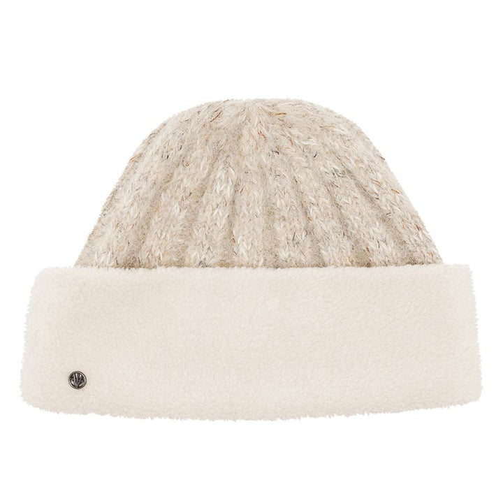 Chunky Cable Knit Beanie With Deep Teddy Fleece Cuff