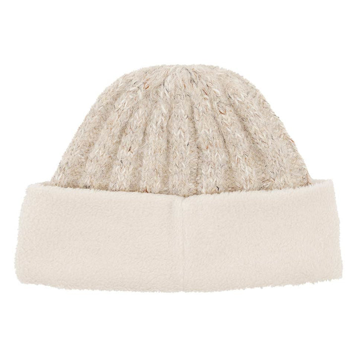 Chunky Cable Knit Beanie With Deep Teddy Fleece Cuff