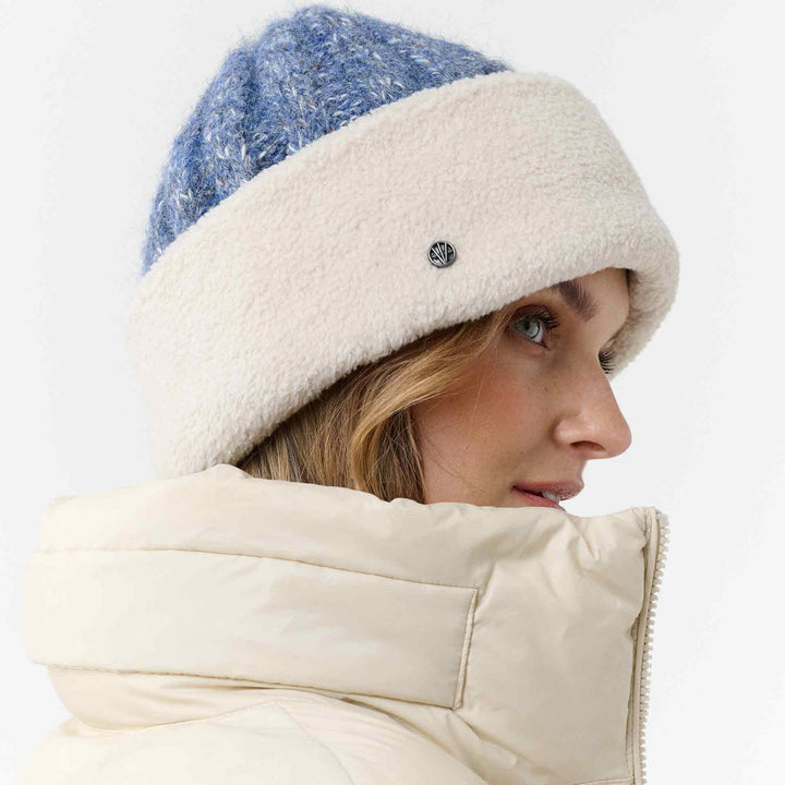 Chunky Cable Knit Beanie With Deep Teddy Fleece Cuff