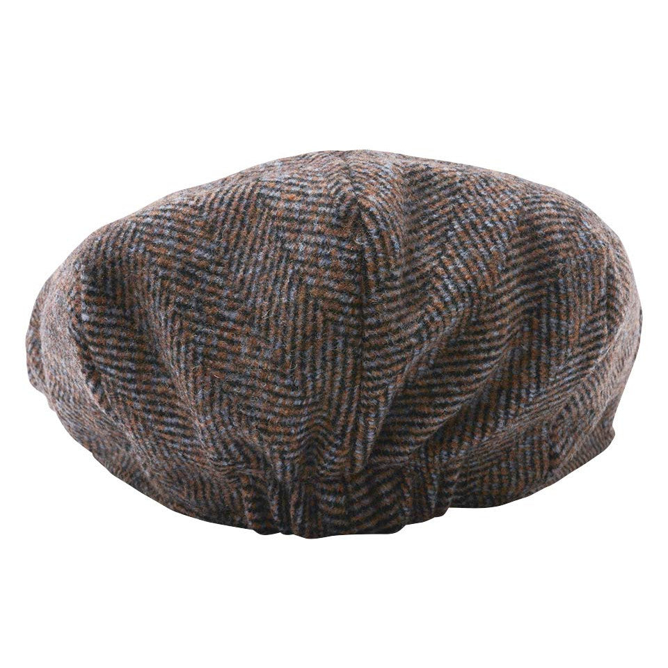Bugatti Flat Cap Multi & Black Herringbone