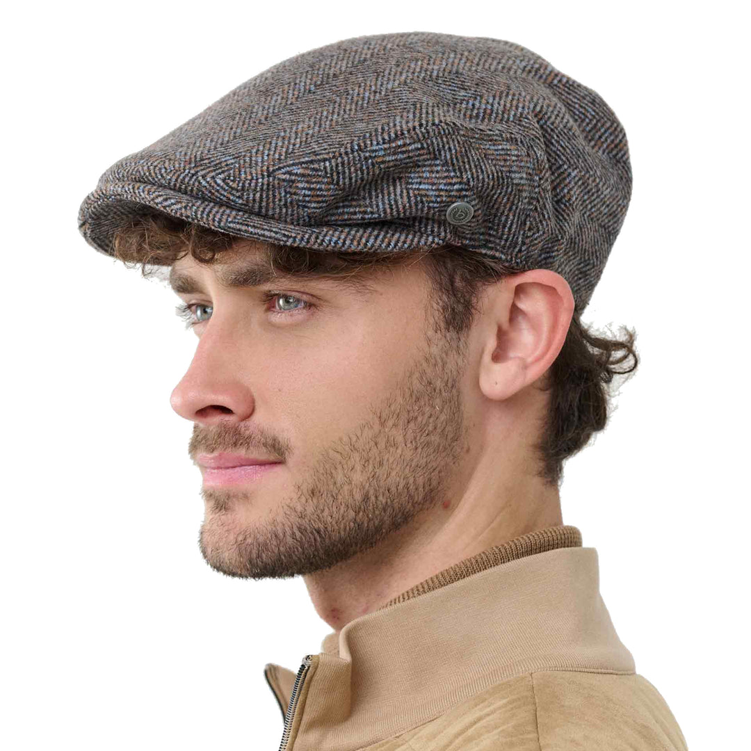 Bugatti Flat Cap Multi & Black Herringbone