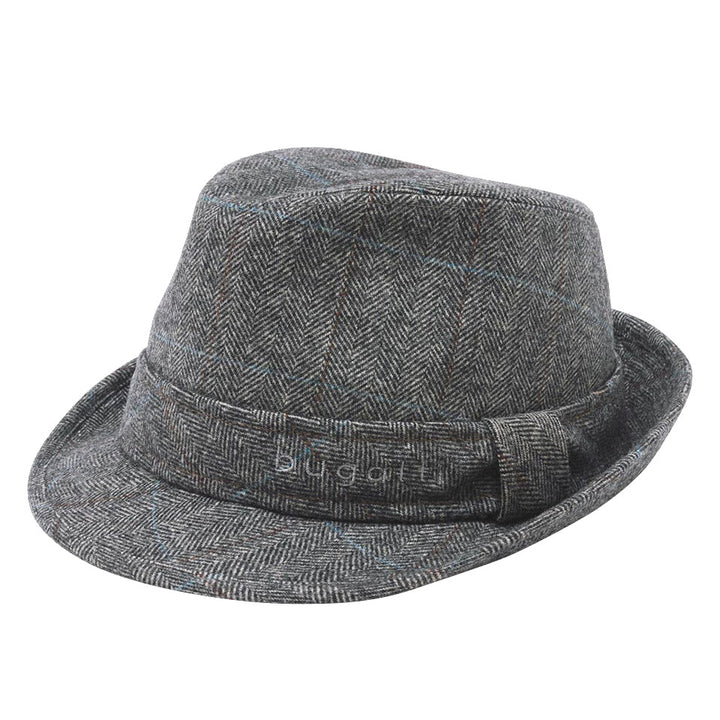 Bugatti Wool Herringbone Trilby Grey