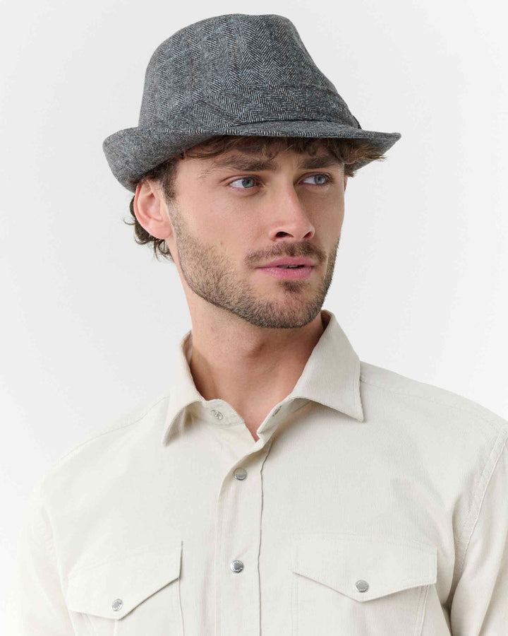 Bugatti Wool Herringbone Trilby Grey