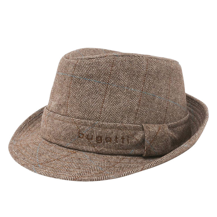 Bugatti Wool Herringbone Trilby Brown