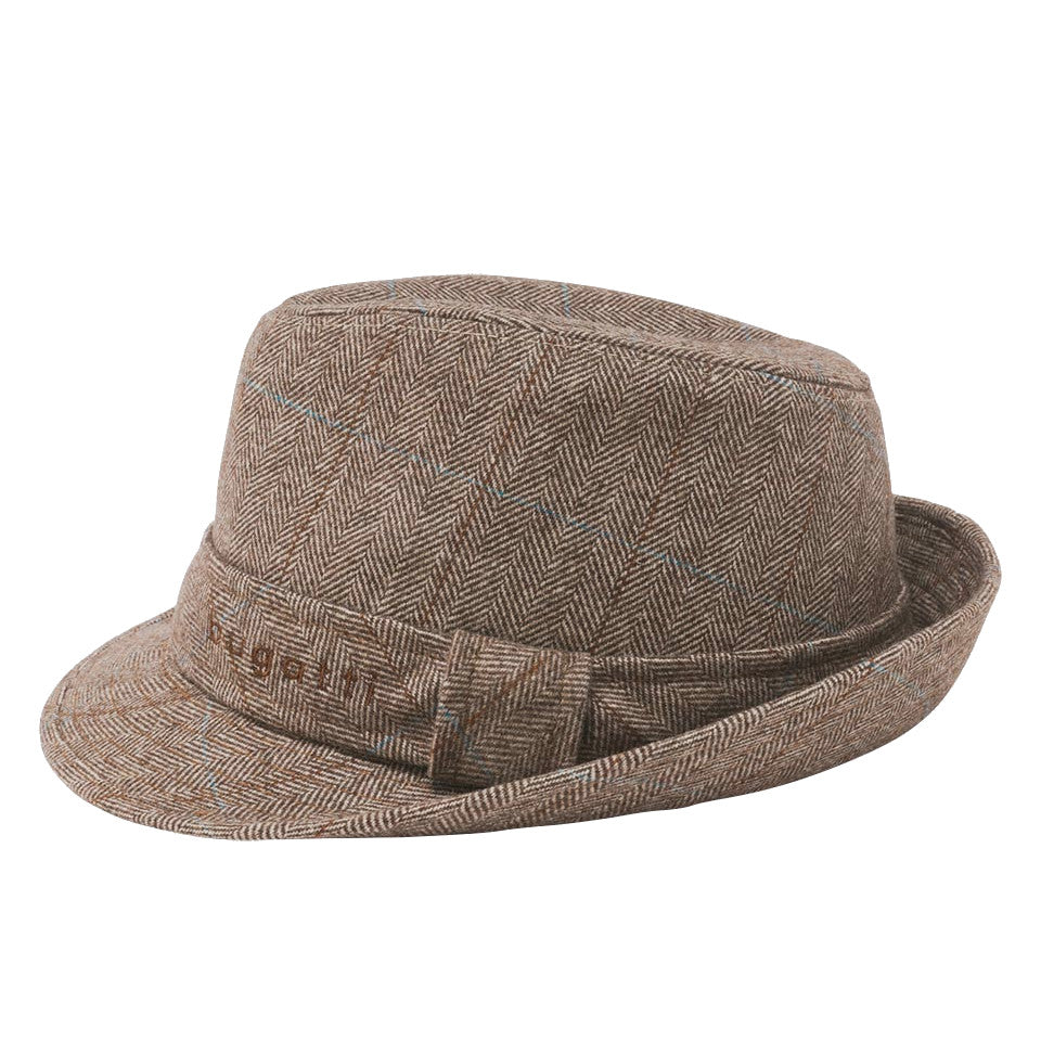 Bugatti Wool Herringbone Trilby Brown