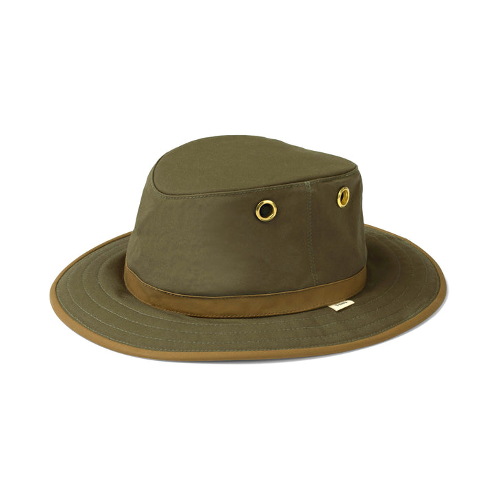 Tilley TWC7 Outback Waxed Cotton Hat (Green/Tan)