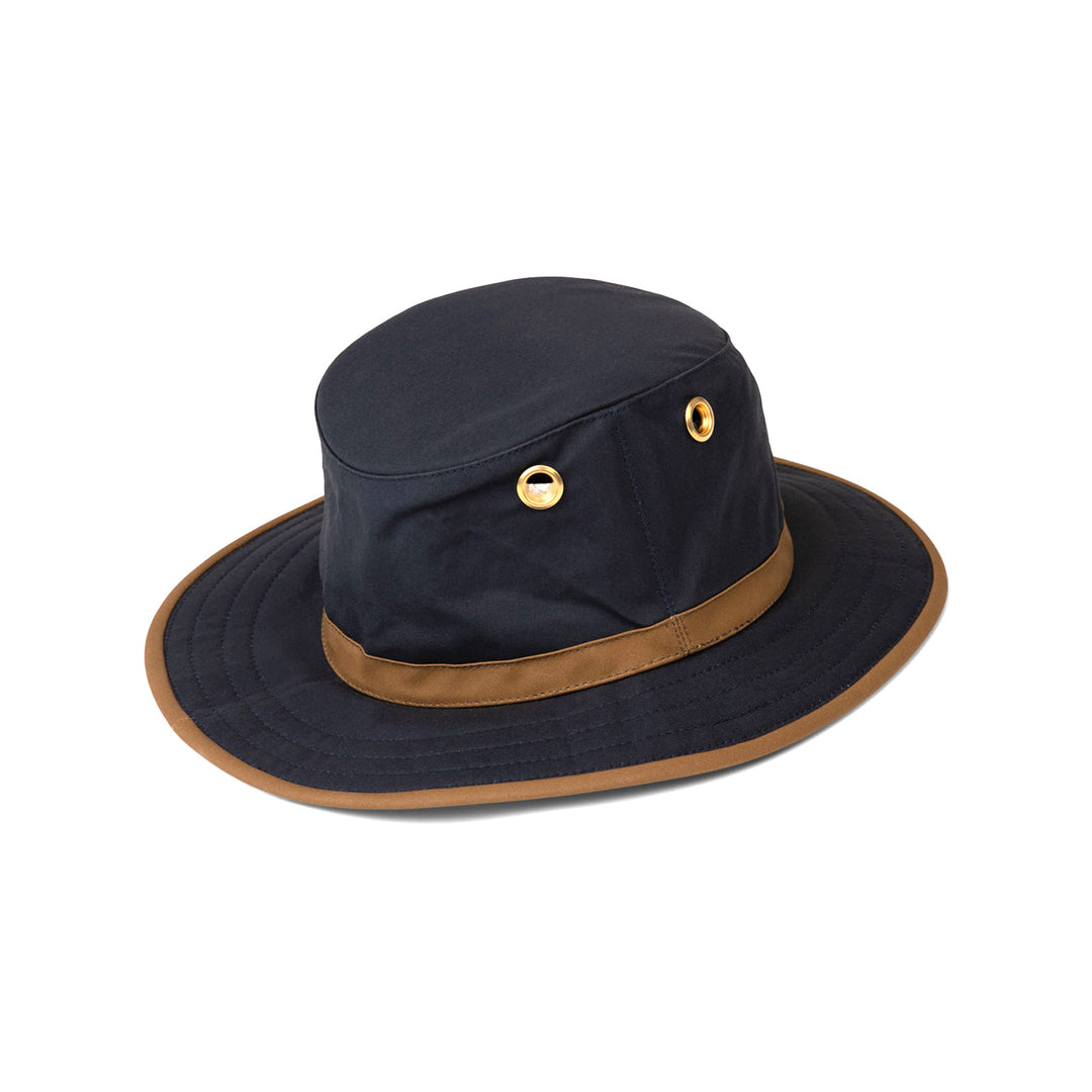 Tilley TWC7 Outback Waxed Cotton Hat (Navy/Tan)