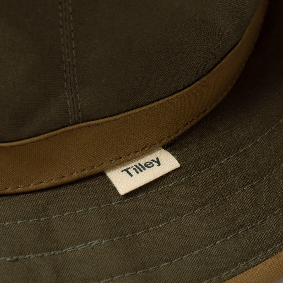 Tilley TWC7 Outback Waxed Cotton Hat (Green/Tan)