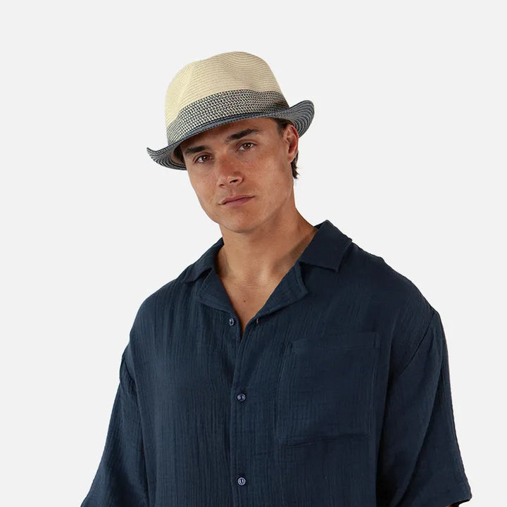 Barts Patrol Straw Trilby Hat - Blue