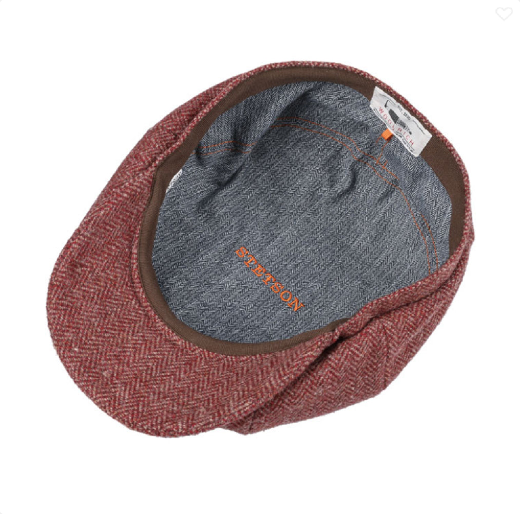Stetson Wool Rich Red Hatteras Bakerboy/Newsboy Cap