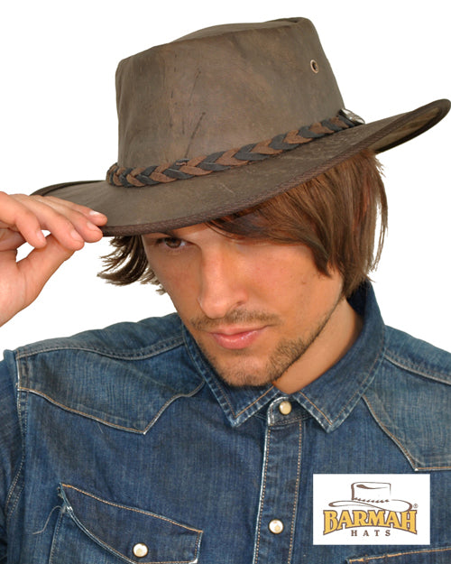 Barmah Squashy Kangaroo Leather Outback Bush Hat (1018)