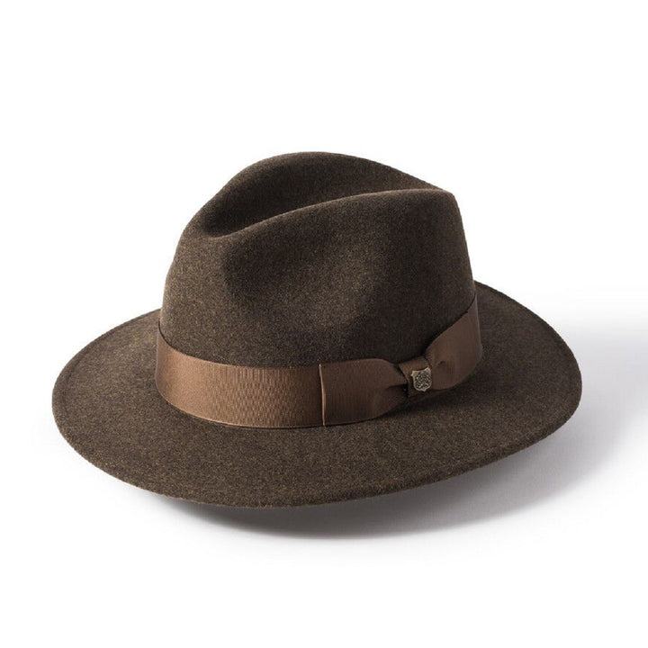 Failsworth Boston 100% Wool Fedora In Moss Green