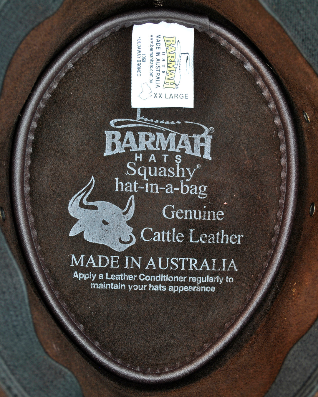 Barmah Foldaway Aussie Bronco Leather Hat 1060 In Brown