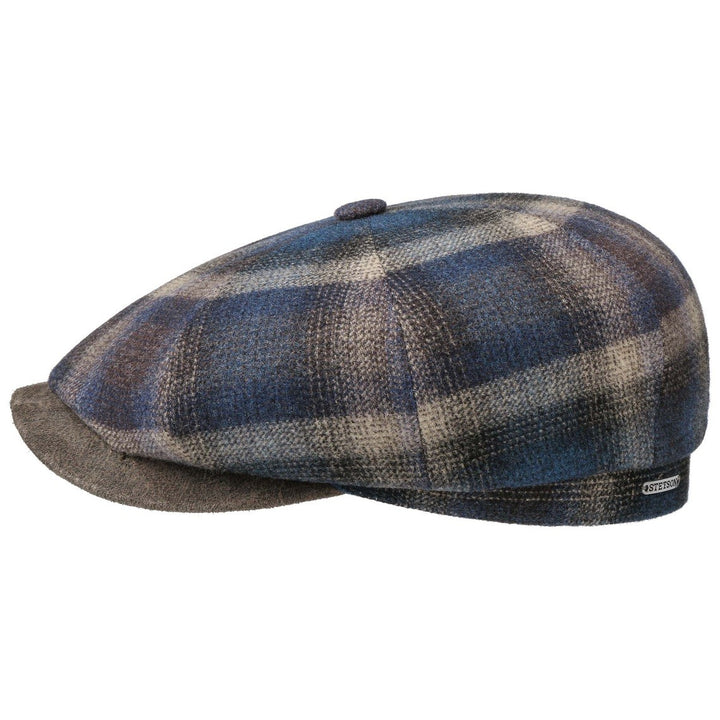 Stetson Camanto Hatteras Wool Check Bakerboy Cap