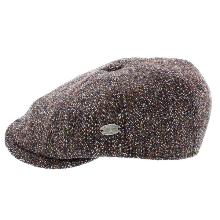 Whiteley Barleycorn Tweed Bakerboy Cap In Sable (M90)