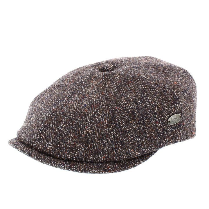 Whiteley Barleycorn Tweed Bakerboy Cap In Sable (M90)
